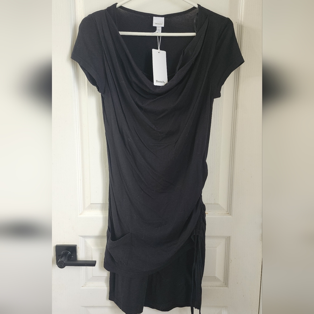 Bench Black Draped Dress With Cinch On Hip